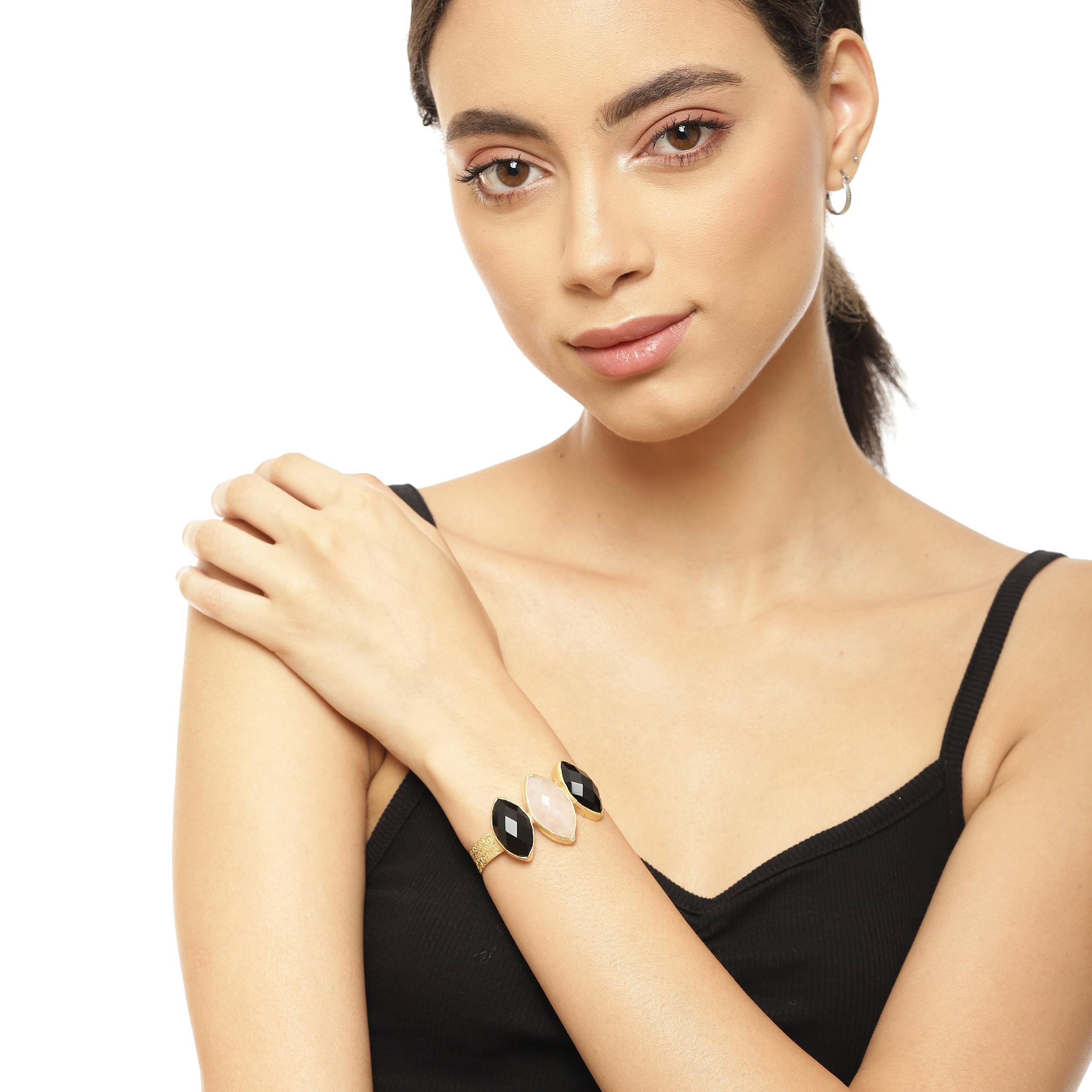 Black Onyx and Rose Quartz Bracelet